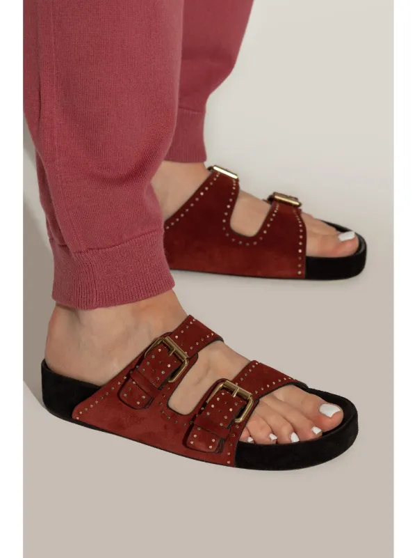 サンダル・ミュール Isabel Marant Burgundy Lennyo Sandals ISABEL MARANT Lennyo Sandals | Red | FARFETCH