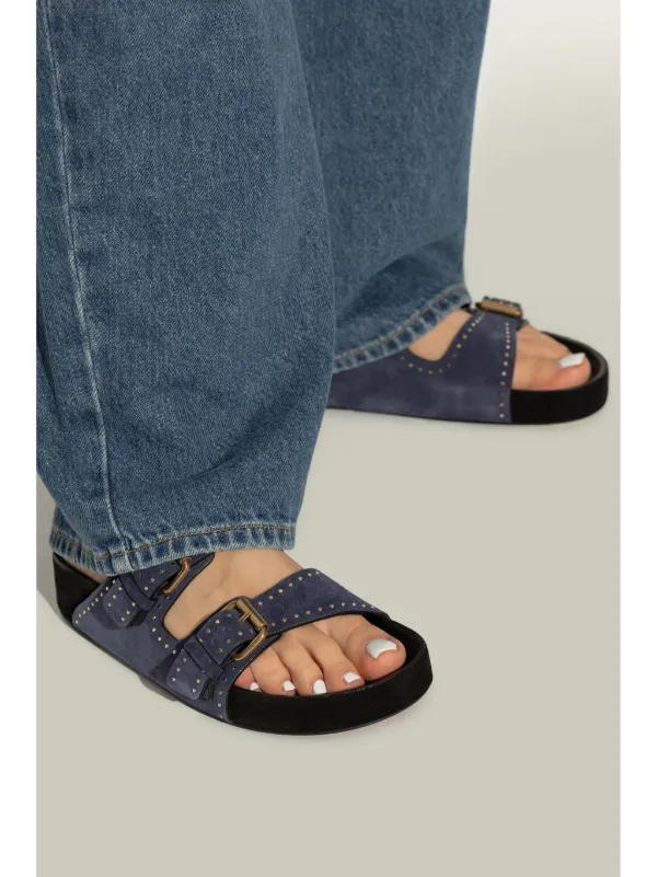 サンダル・ミュール ISABEL MARANT 'Lenny' sandals Blue Isabel Marant Étoile Women's Lennyo Slide in Light Blue
