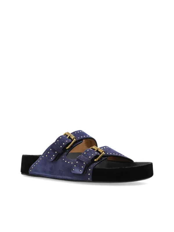サンダル・ミュール ISABEL MARANT LENNYO SMOOTH LEATHER FLAT SANDALS Lennyo Sandals Woman black | ISABEL MARANT Official online store