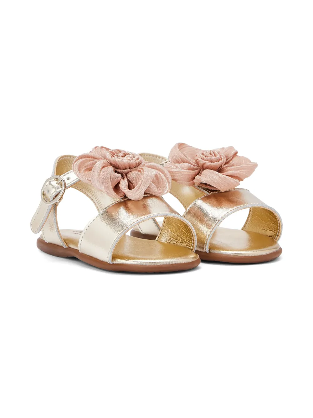 BabyWalker floral-appliqué sandals Gold