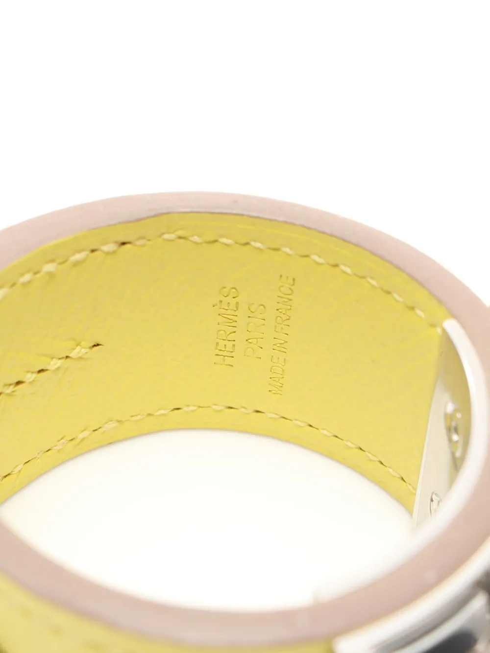 Pre-owned Hermes 2017 Porte-cles Corridian Keyring In Yellow