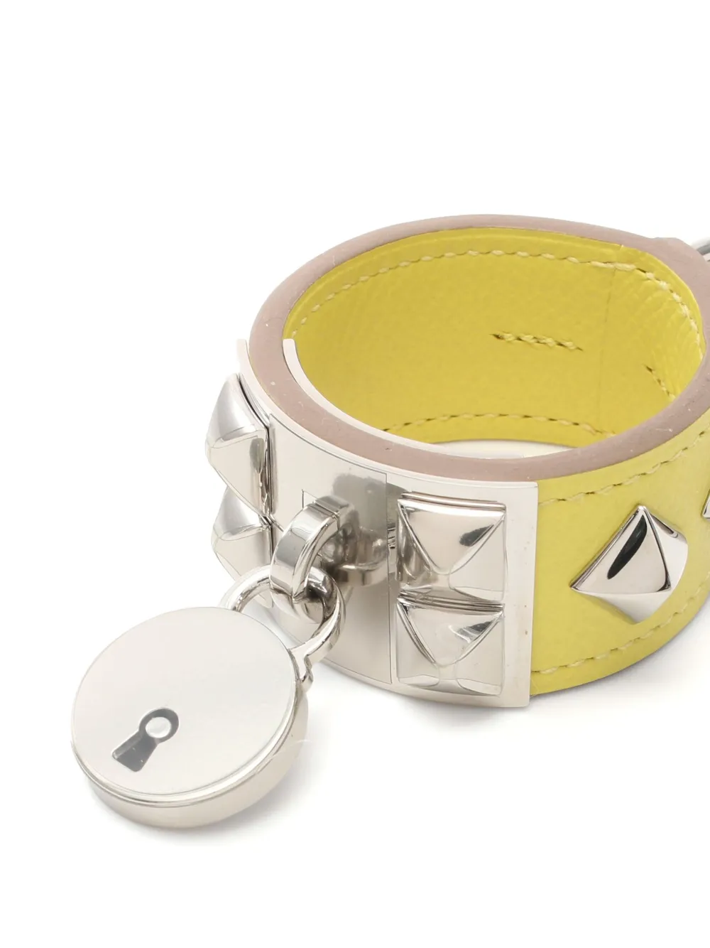 Pre-owned Hermes 2017 Porte-cles Corridian Keyring In Yellow