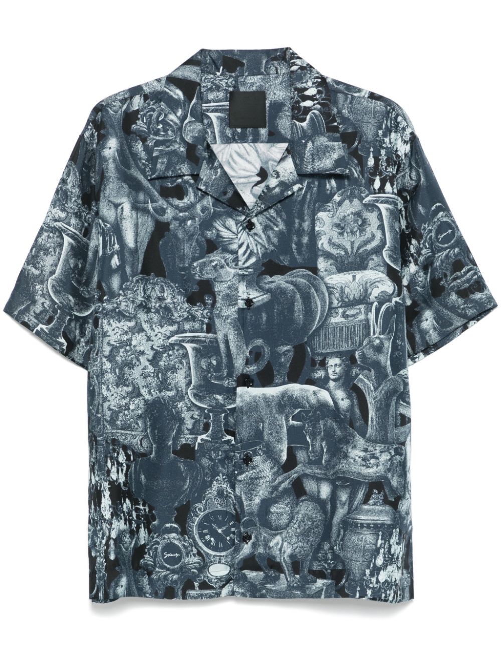 Hubert objects-print silk shirt