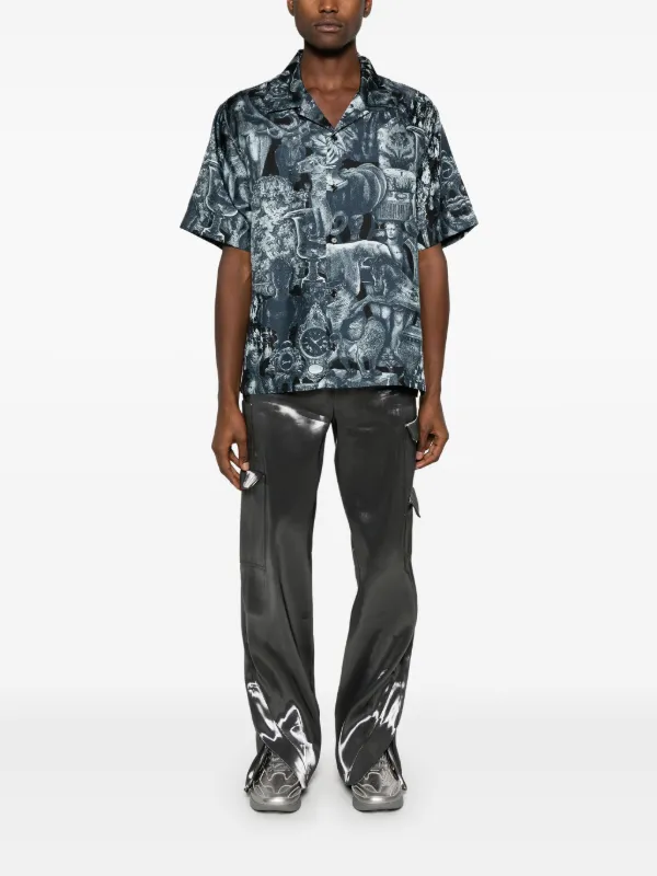 Givenchy Hubert objects-print Silk Shirt | Blue | FARFETCH ID