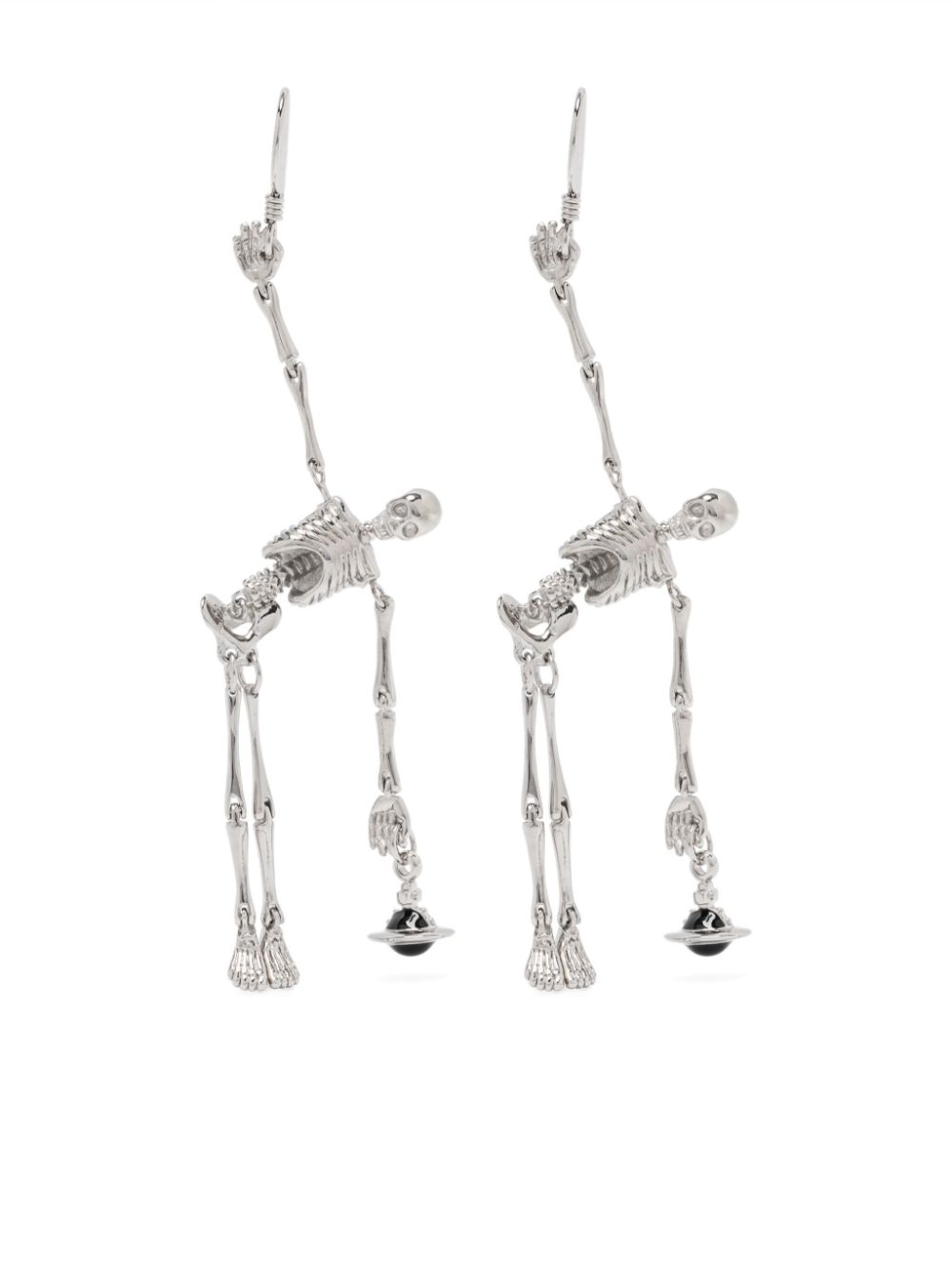 skeleton-pendant earrings