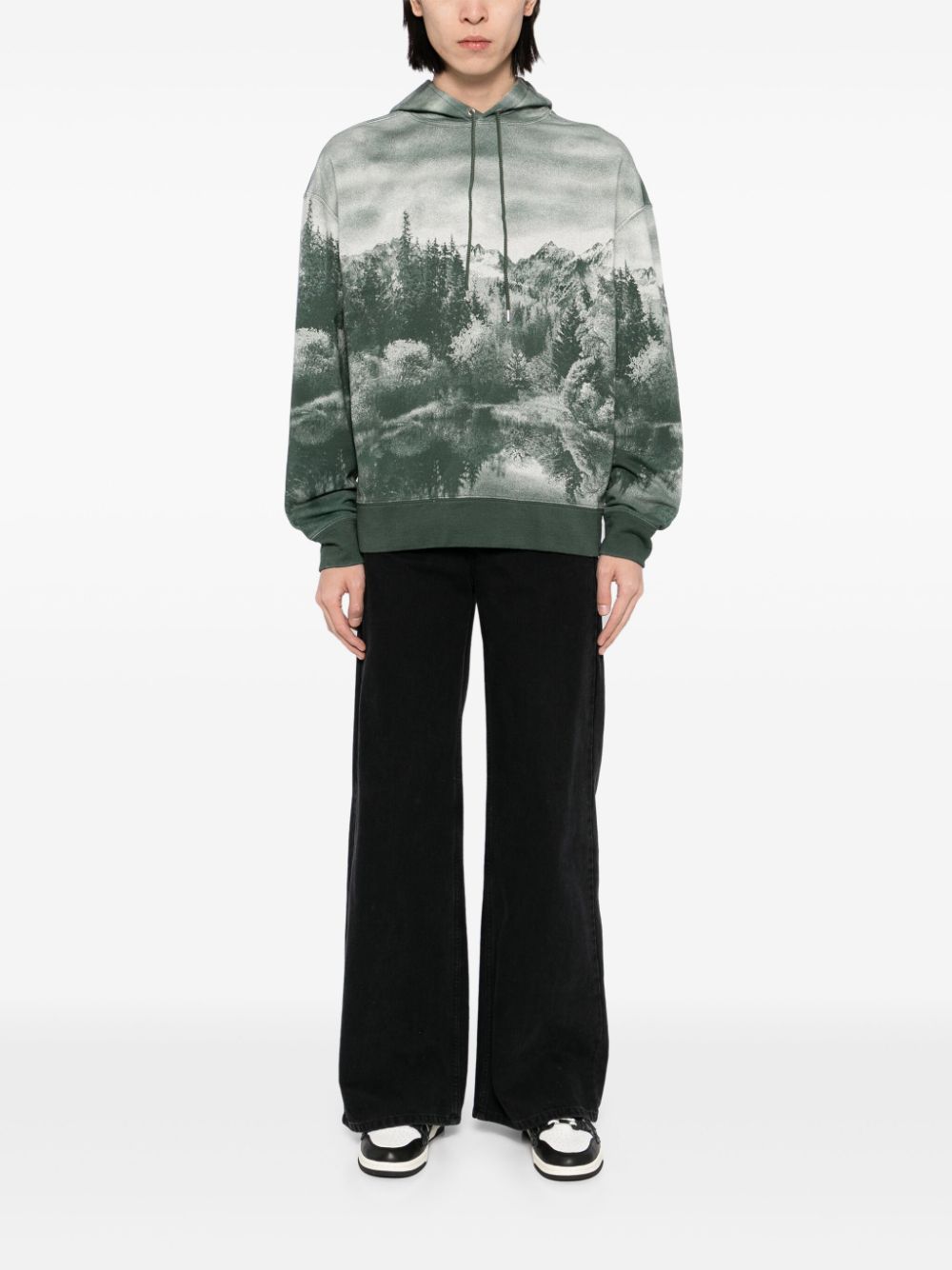 Maison Kitsuné Landscape hoodie - Groen