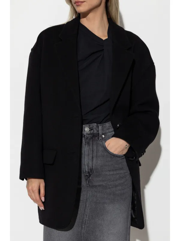 【関税込み】Isabel Marant コート ISABEL MARANT Campbelle シングルコート | ブラック | FARFETCH JP