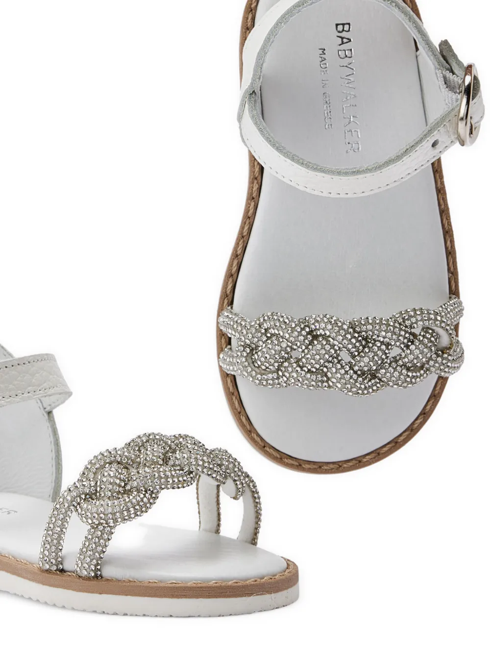 BabyWalker braided-strap sandals White