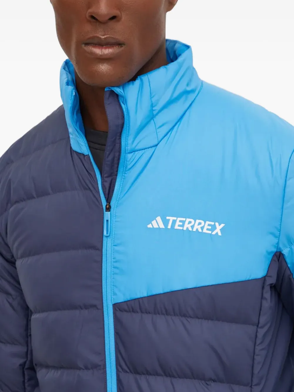 adidas Tweekleurig gewatteerd jack Blauw