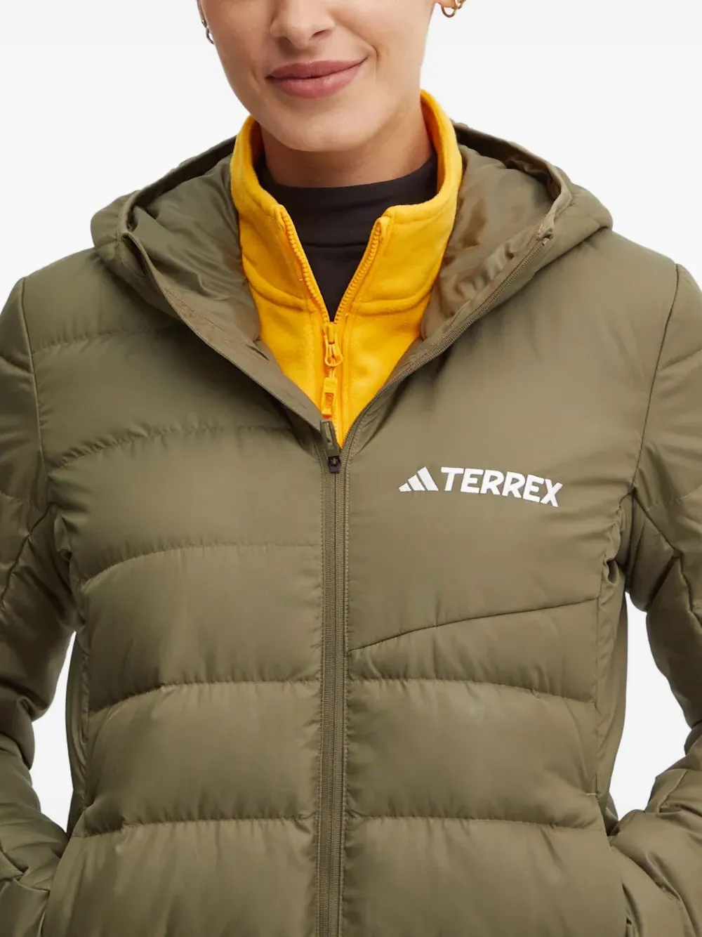 adidas Terrex donsjack met capuchon Groen