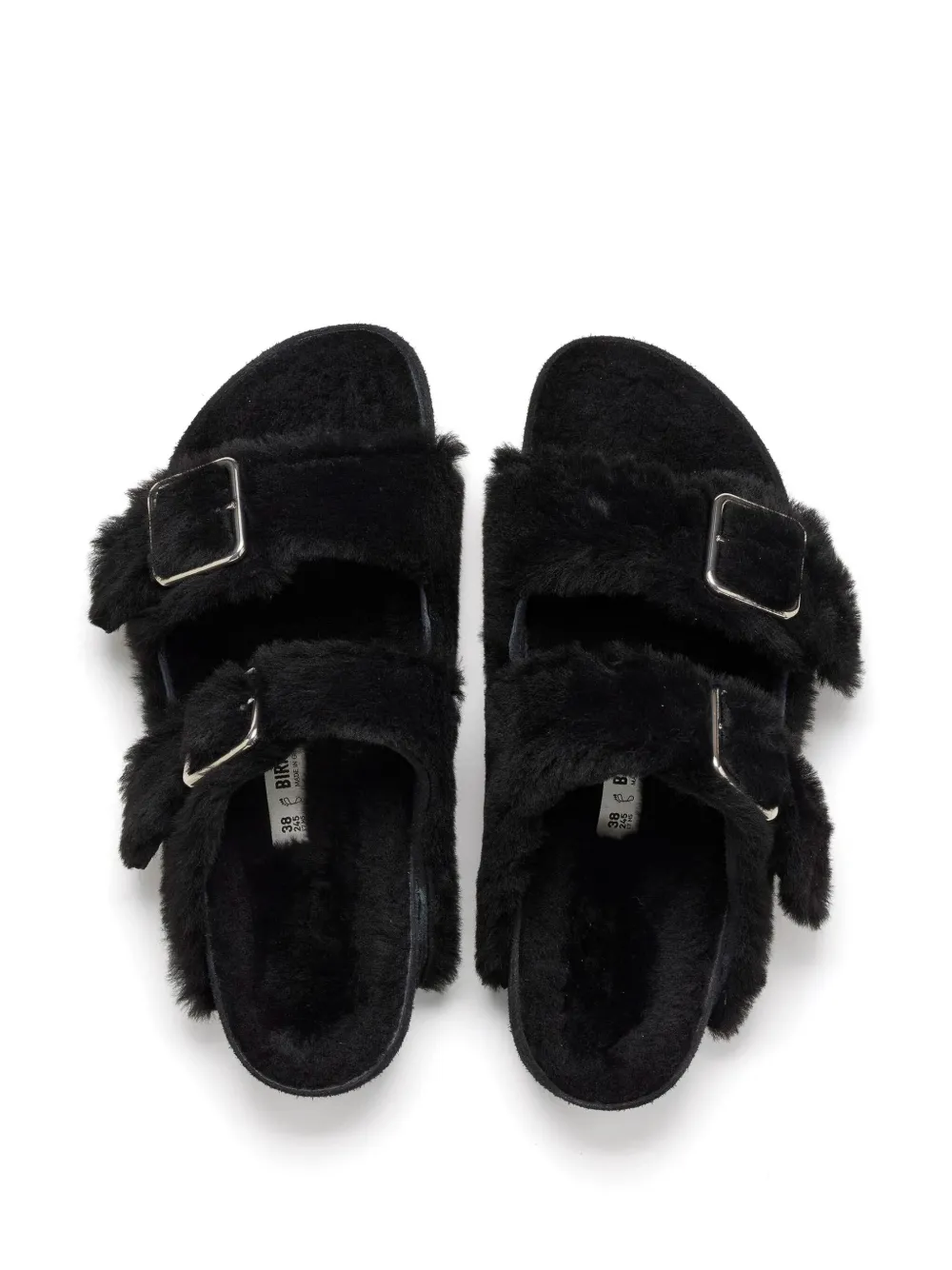 Birkenstock shearling sandals Black