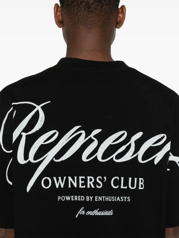 【送料&関税込】ChloAC T-shirt With Logo Represent Owners Club Script T-shirt | Black | FARFETCH