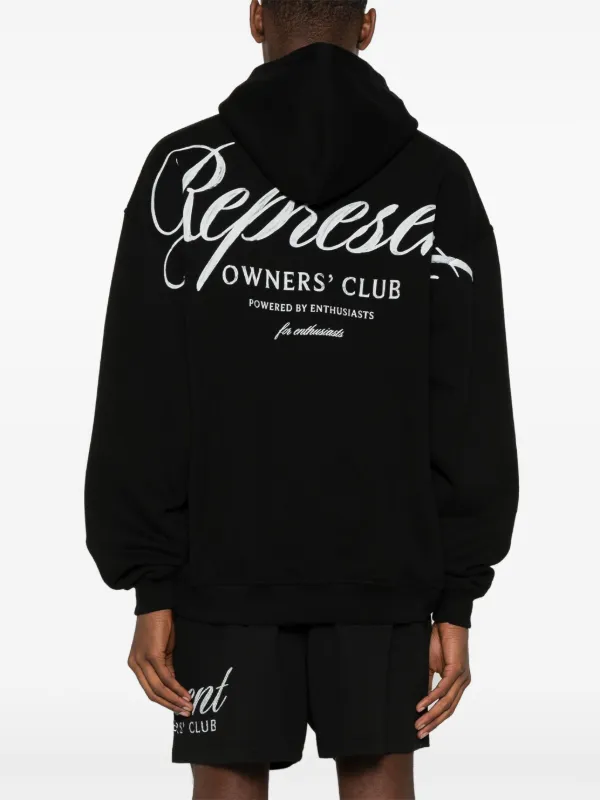 Represent Owners Club Script Hoodie | Black | FARFETCH
