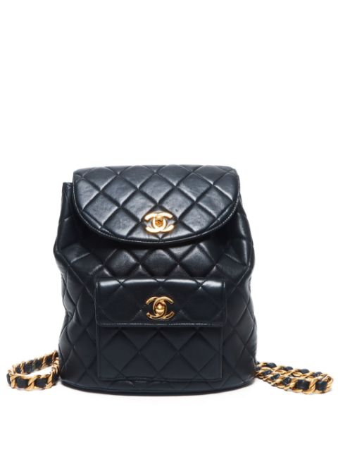 Affordable HOT SALE CHANEL 1997 diamond-quilted backpack Women