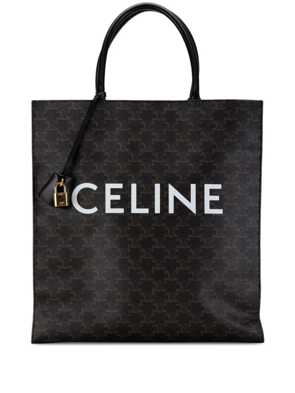 Celine Pre owned 2019 Large Triomphe Cabas Vertical Tote Bag Black