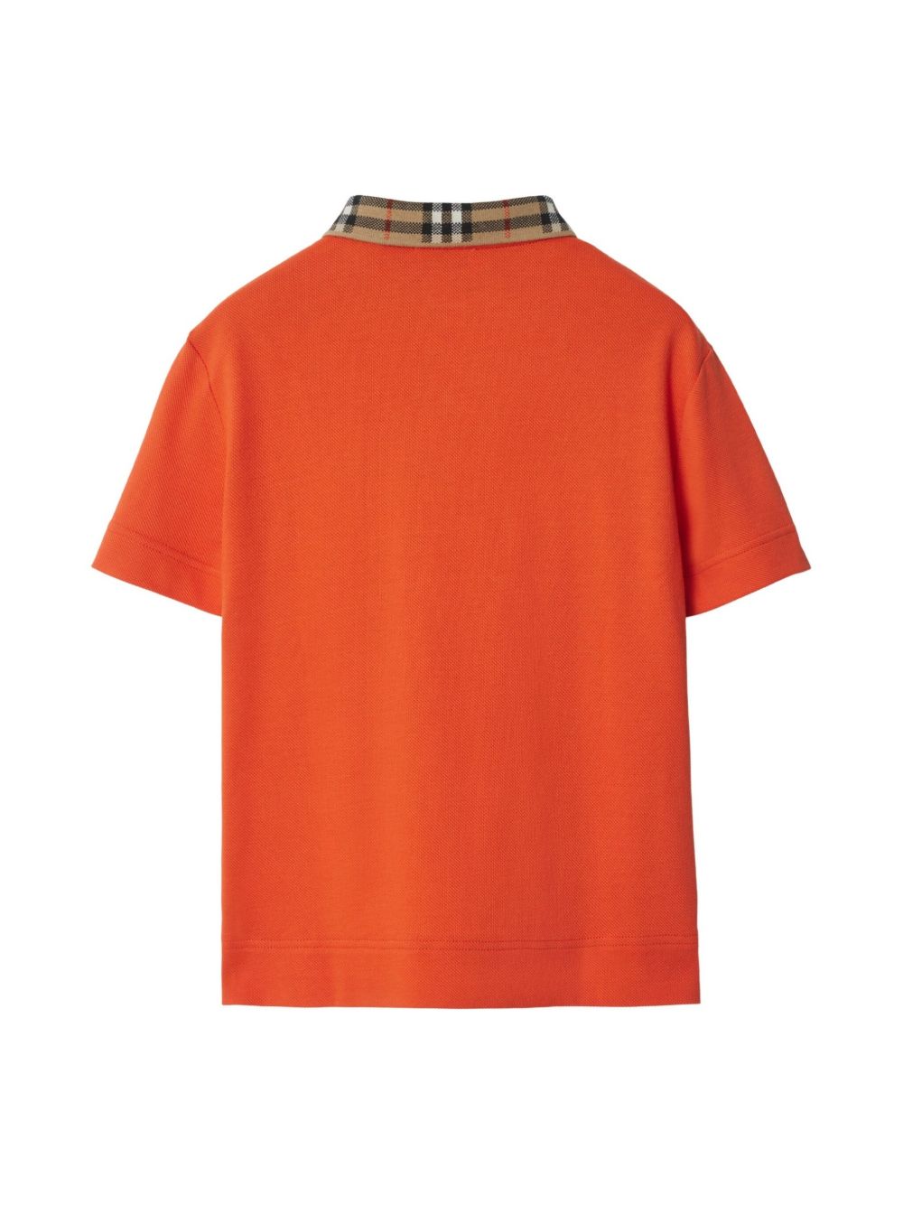 Burberry Kids check-collar polo shirt - Oranje