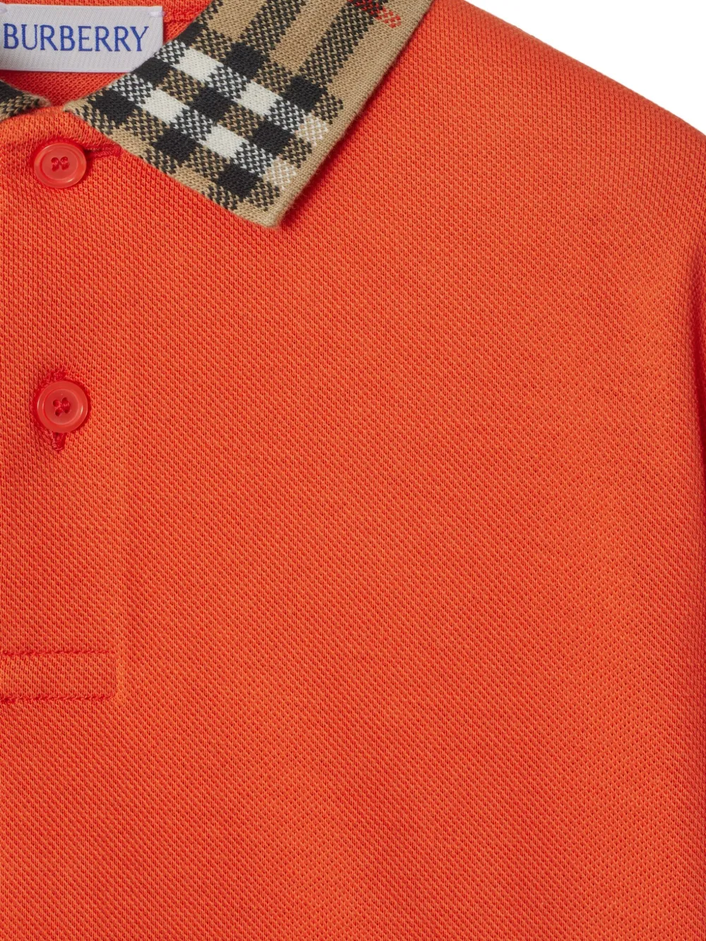 Burberry Kids Poloshirt met geruite kraag Oranje