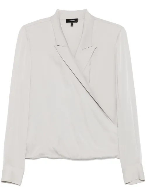 Blouse cache-cœur à revers pointus - Theory - Modalova