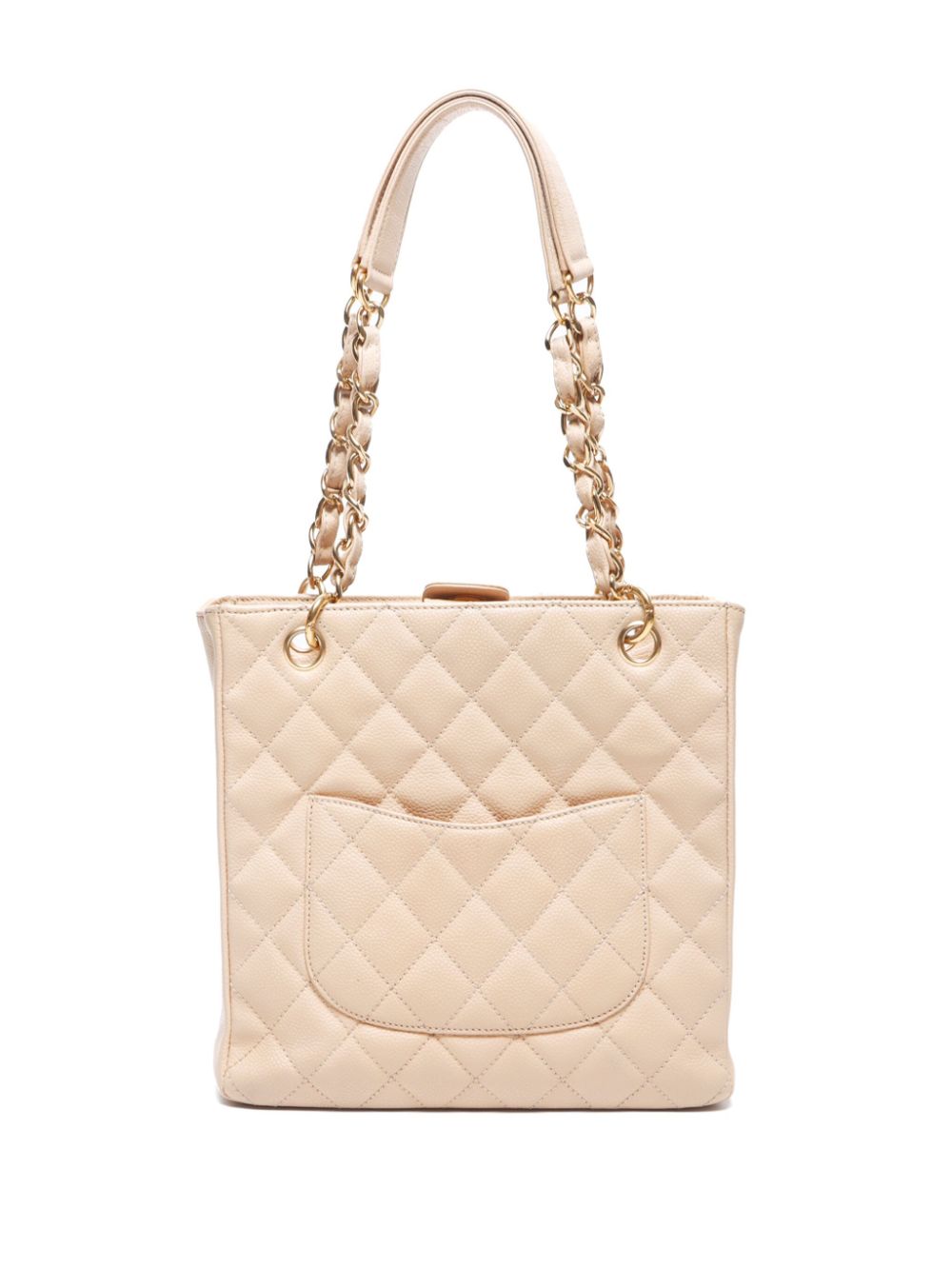 CHANEL Pre-Owned 2010 diamond-quilted tote bag - Beige