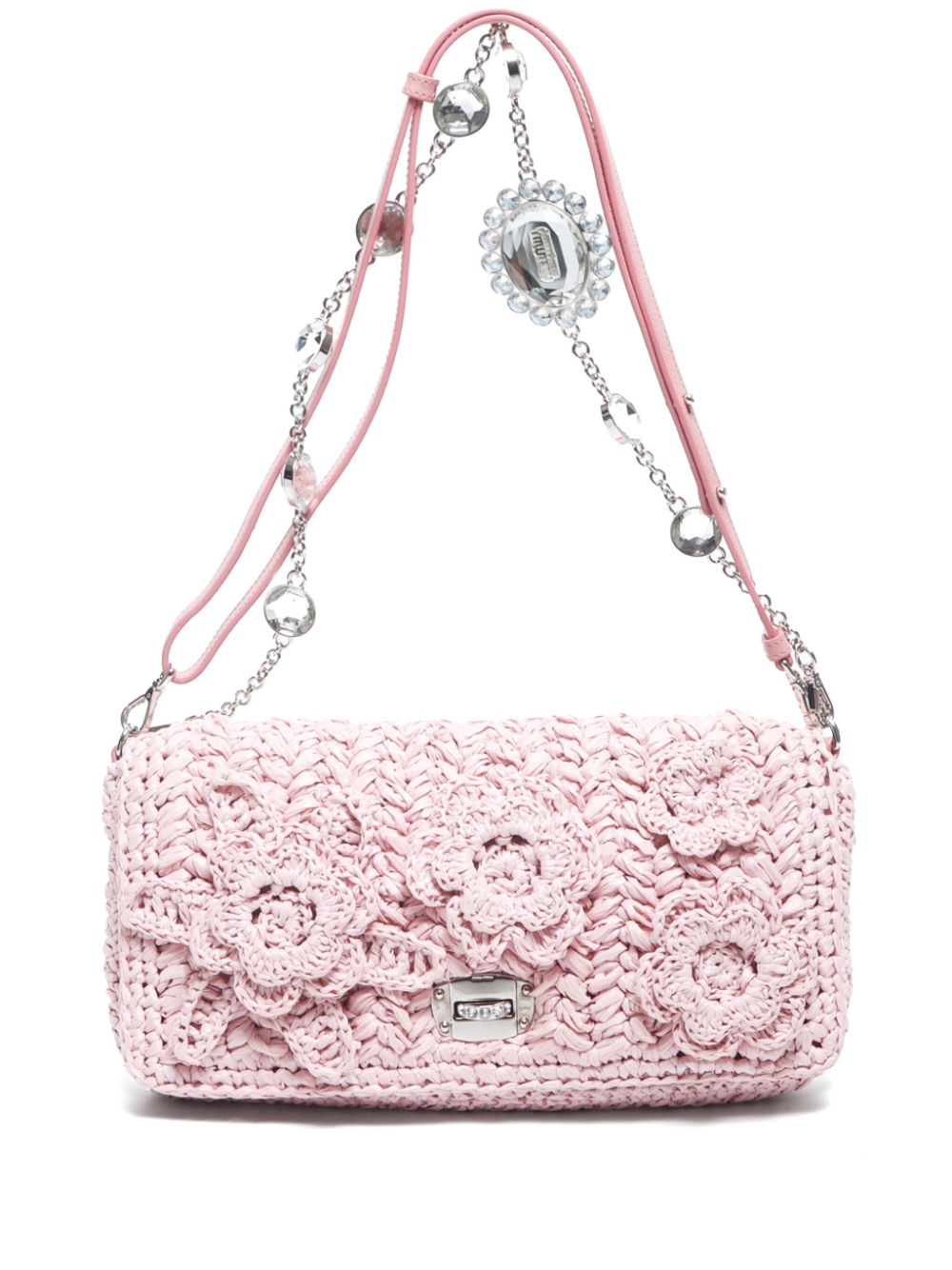 2010-2020s straw floral shoulder bag