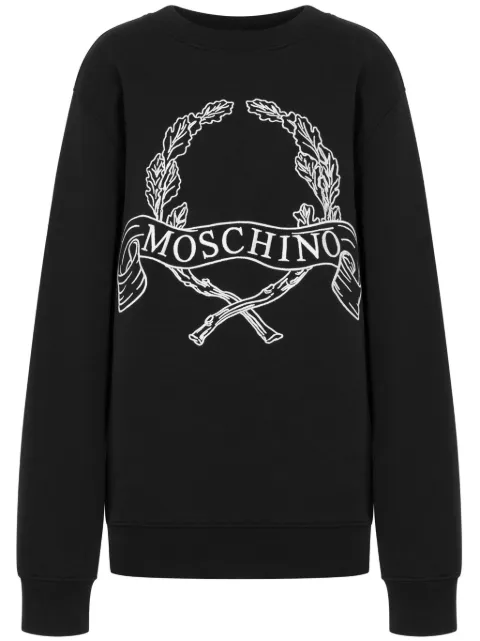 Moschino سويت شيرت مطرز بشعار الماركة