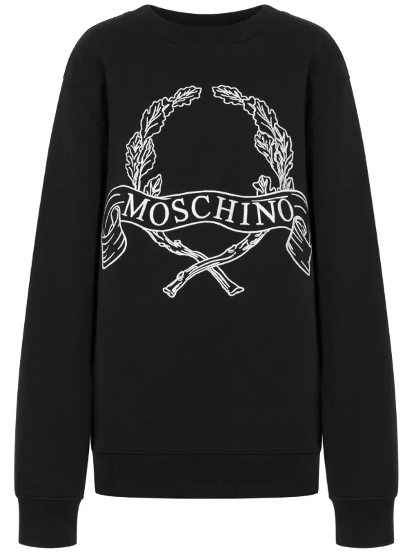 Moschino Logo-embroidered Sweatshirt in Black