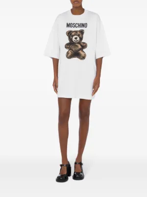 moschino t shirt dress sale Moschino Printed Logo Paper Bag T-shirt Dress  evaChic