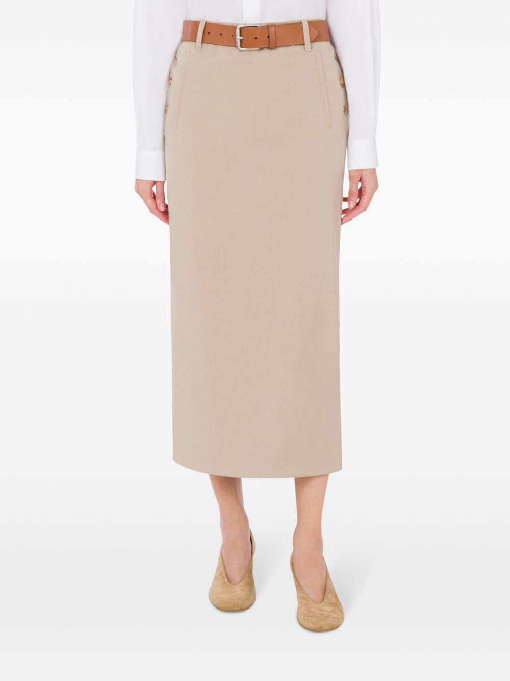 Moschino belted midi skirt - Beige