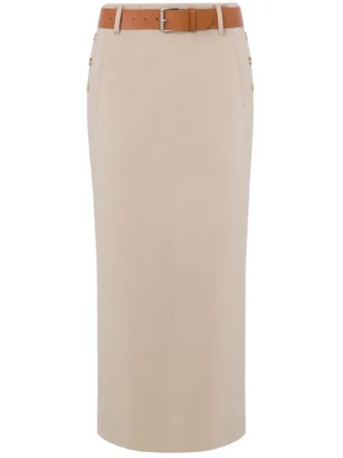 Jupe mi-longue à taille ceinturée - Moschino - Modalova