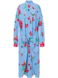 Moschino floral-print midi dress - Blue