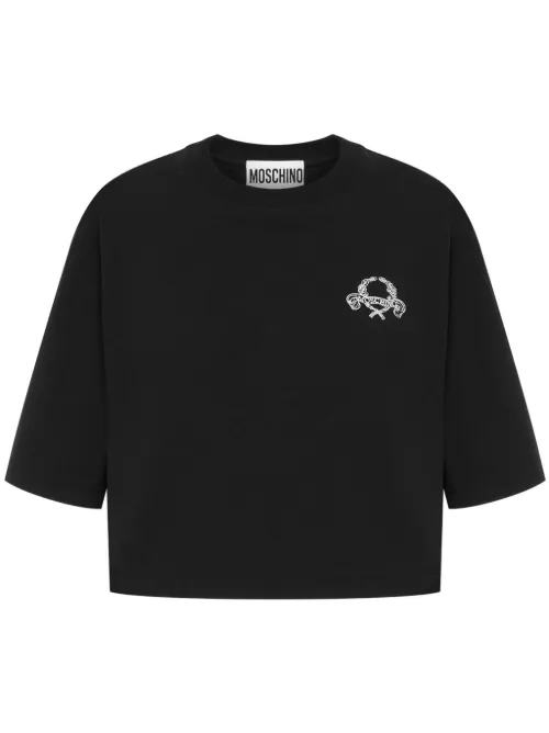 T-shirt à logo brodé - Moschino - Modalova
