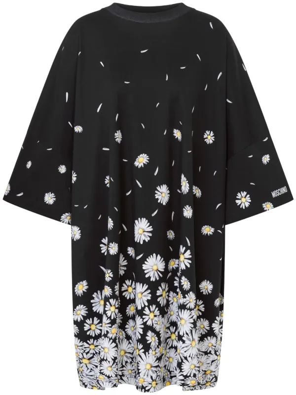 Moschino Floral-print Mini Dress in Black