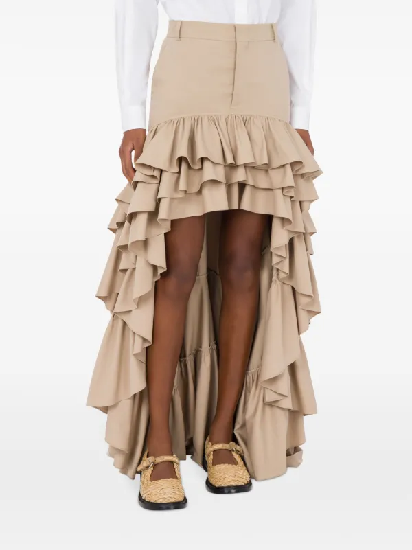 スカート Moschino Asymmetrical skirt Moschino Ruffled Maxi Skirt | Neutrals | FARFETCH
