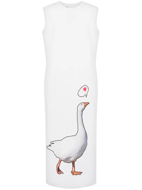 Moschino goose-motif midi dress