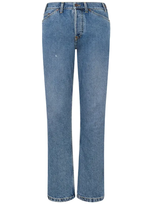 【関税込み】Moschino Jeans ブルー パッチ ジーンズ MOSCHINO JEANS ロゴパッチ ジーンズ | ブルー | FARFETCH JP
