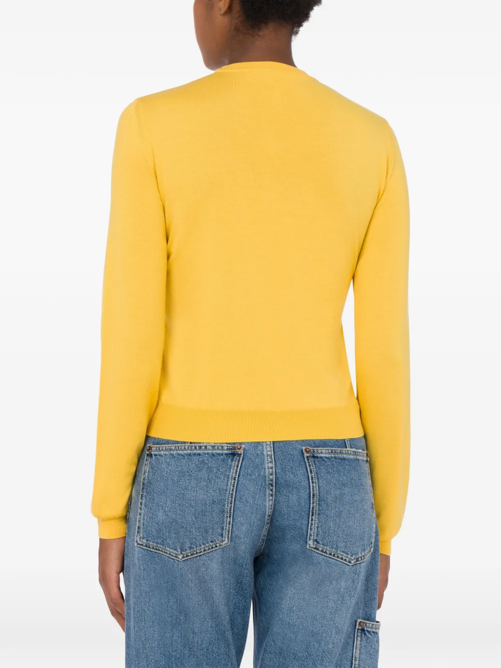 Moschino Sweater met logoplakkaat Geel