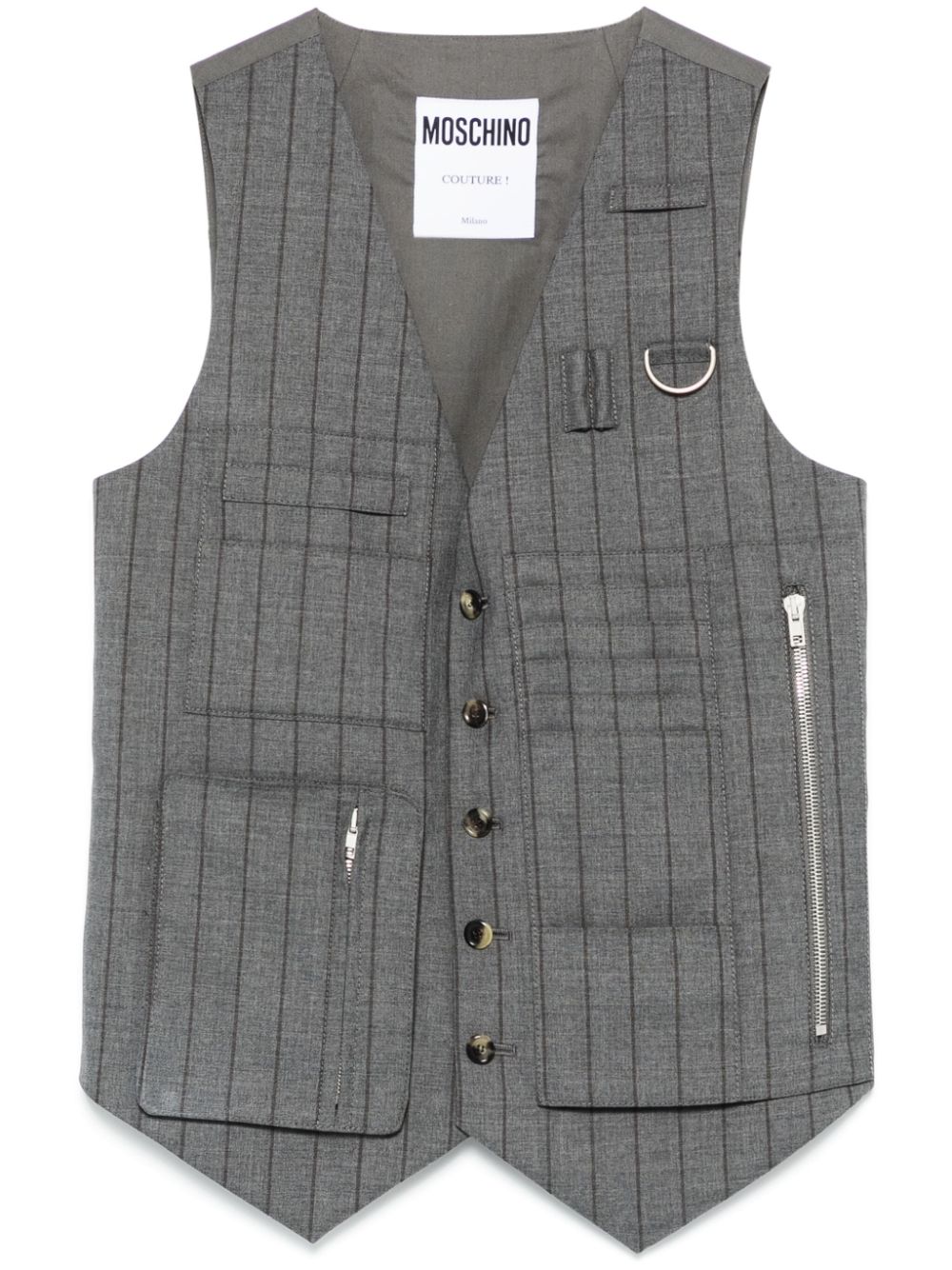 Moschino striped waistcoat - Grey