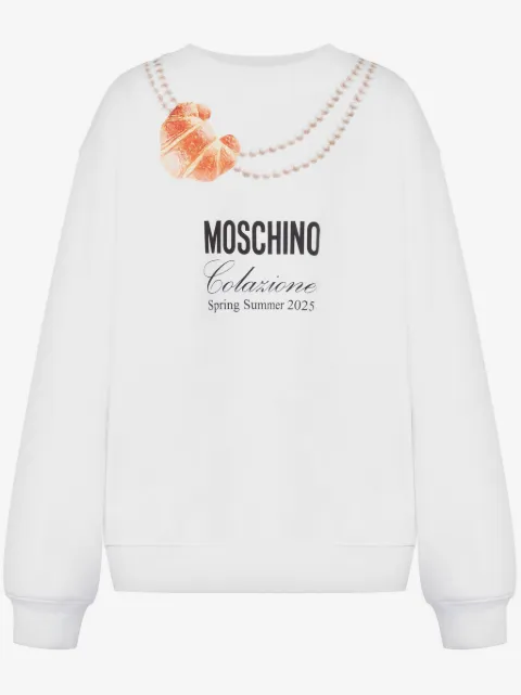 Moschino sudadera con estampado de croissant