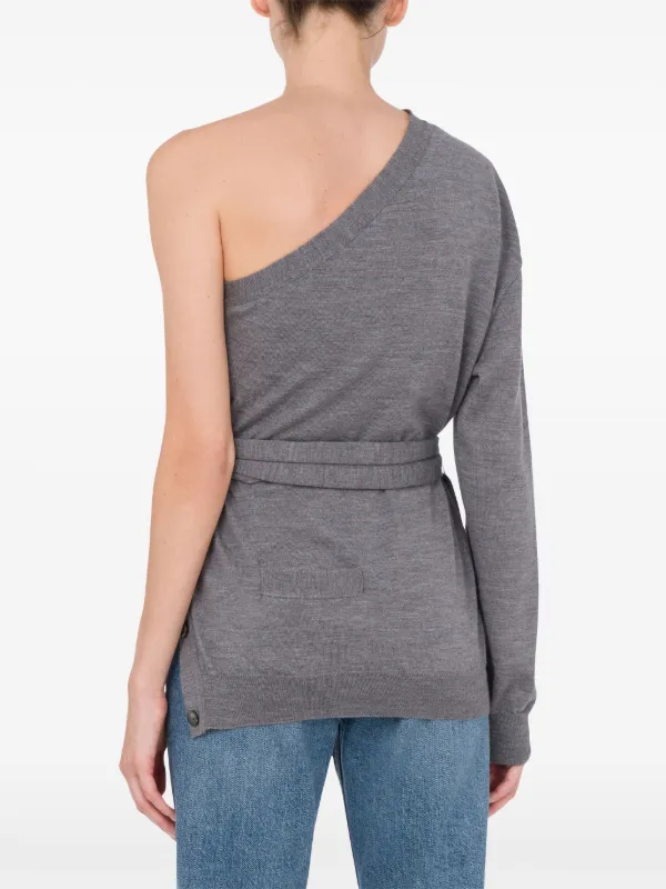 Maglioni Monospalla R13 Maglione Monospalla Strappato Grigio