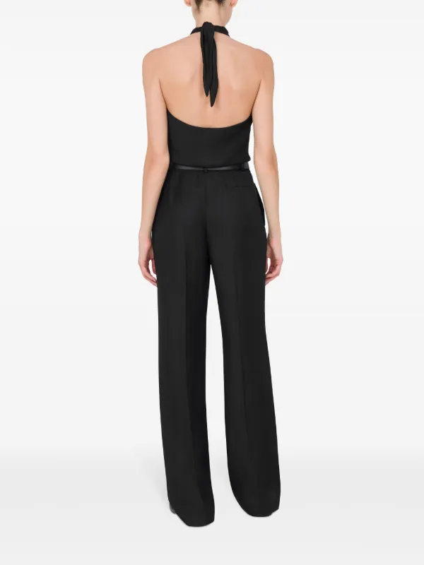 Moschino Belted Halterneck Jumpsuit | Black | FARFETCH