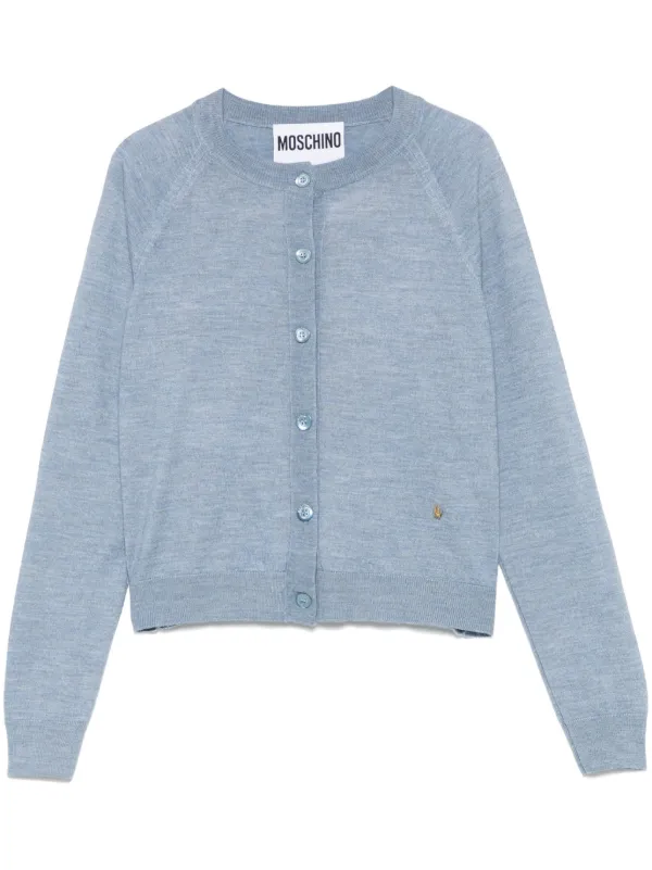 Moschino Crew-neck Cardigan in Blue