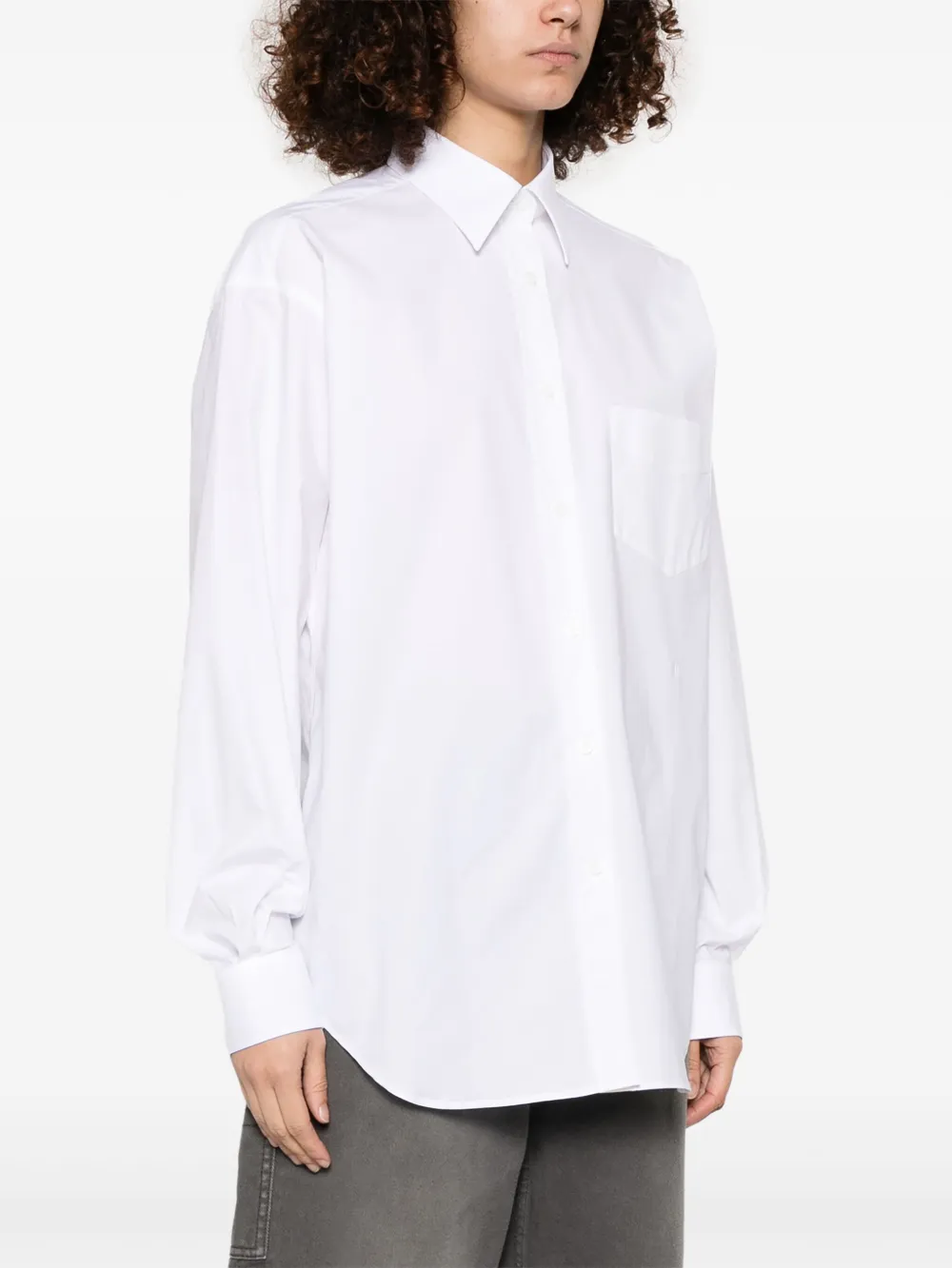 Moschino Blouse met geborduurd logo Wit