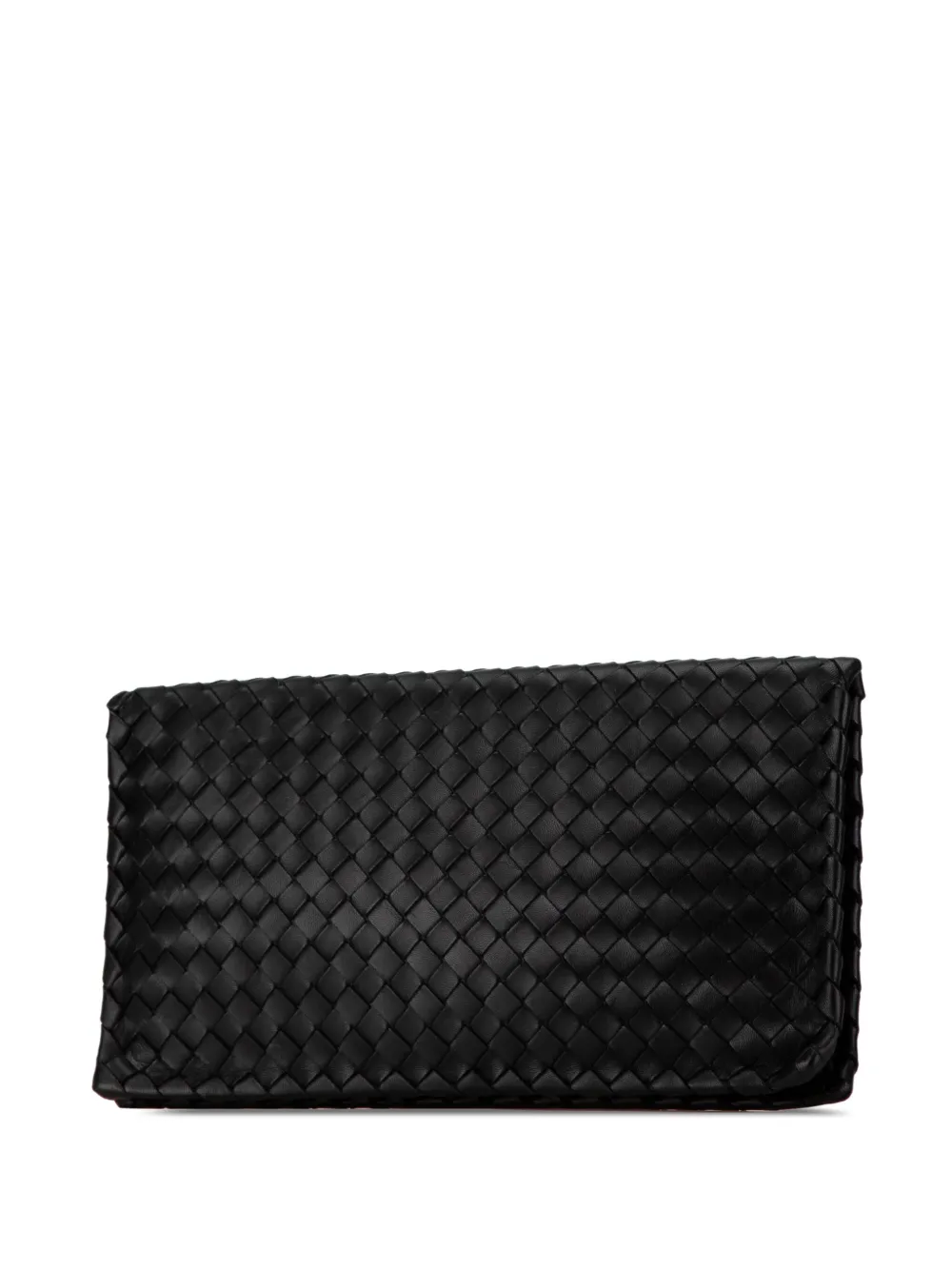 Bottega Veneta Pre-Owned 2012-2023 Intrecciato Leather Fold Over clutch bag - Zwart