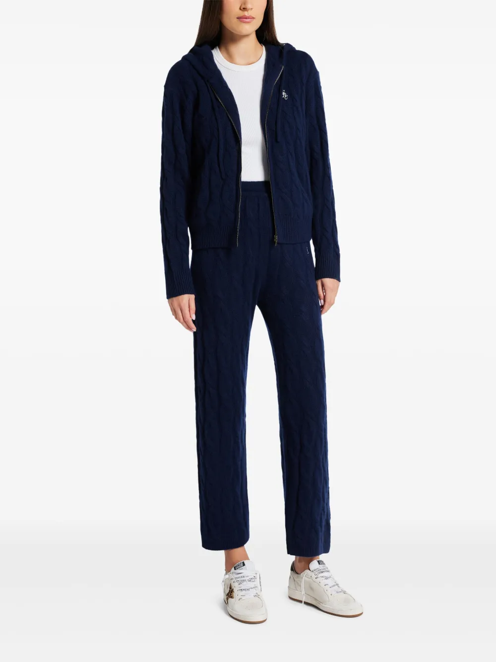 Sporty & Rich logo-embroidered cardigan - Blauw