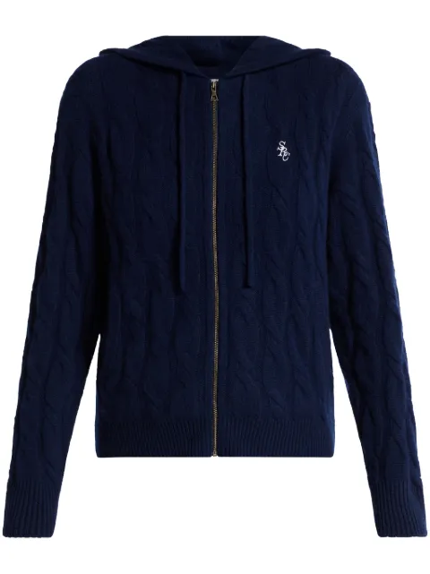 Sporty & Rich logo-embroidered cardigan