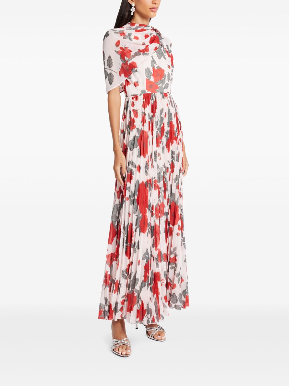 Huishan Zhang floral maxi dress - Rood