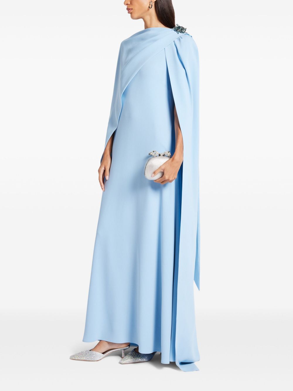 Huishan Zhang cape gown - Blauw