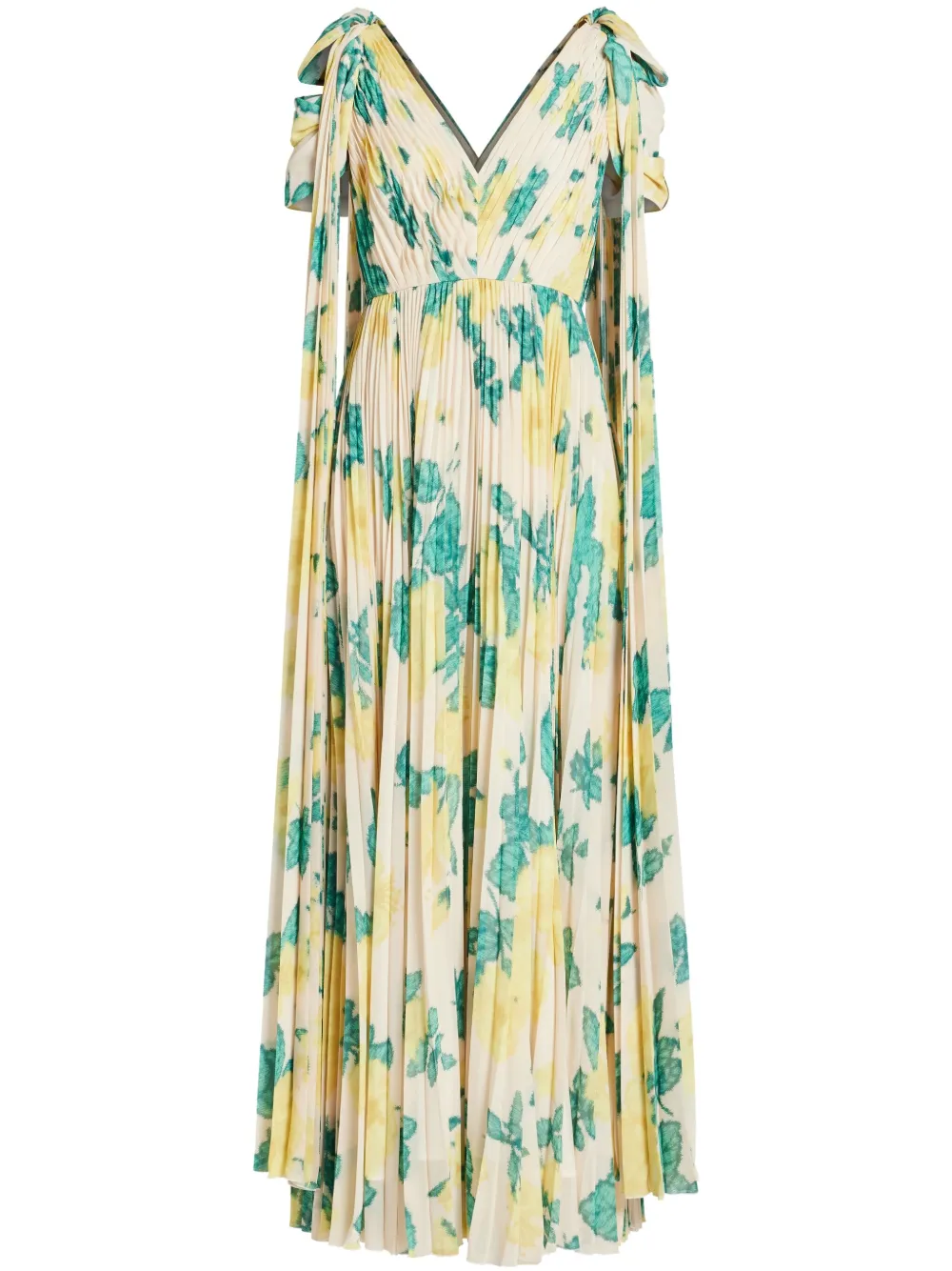 leaves-print maxi dress