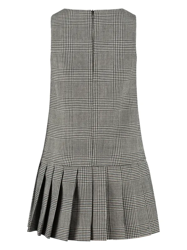 slim fit dress slacks Make A Debut Plaid Strapless Pleated Mini Dress main image 1