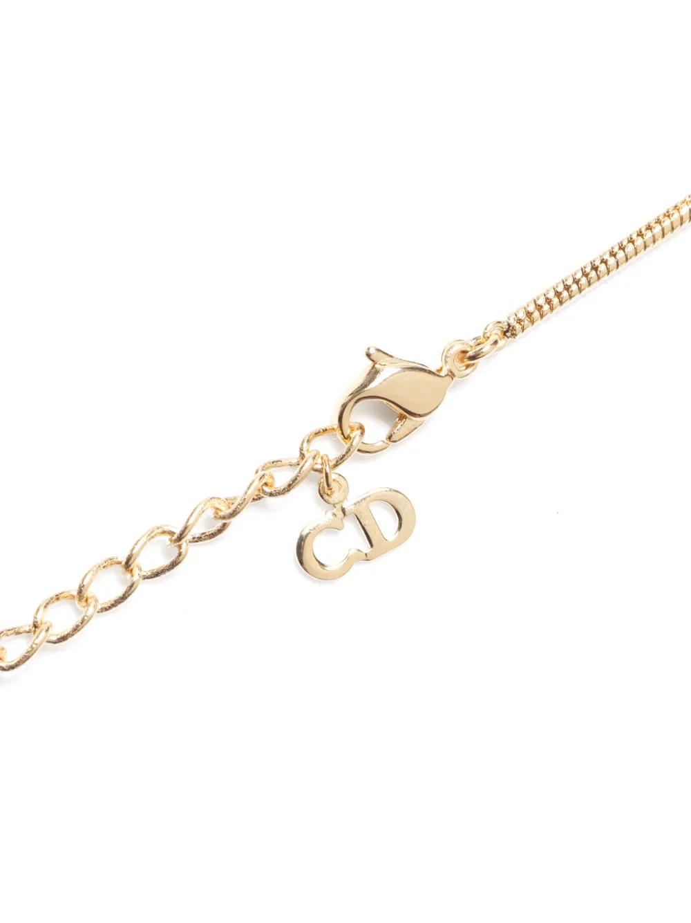 Pre-owned Dior 1990-2000 Logo Pendant Necklace In Gold